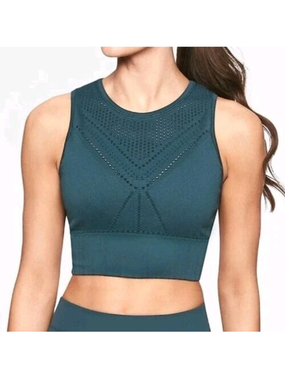 ATHLETA Size Small Trophy Seamless Bralette / Sports Bra Dark Teal Abyss w/ Pads